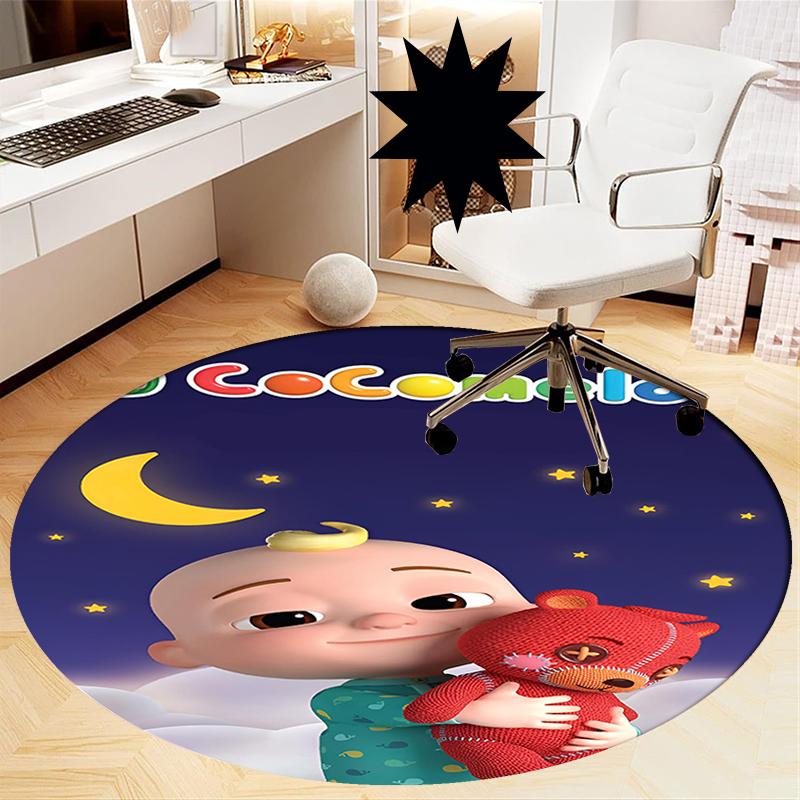 Cocomelon Printed Round Rug Carpet Chair Rug Area Rug Entryway Doormats,for Office Chair Living Room Bedroom Kitchen Room.