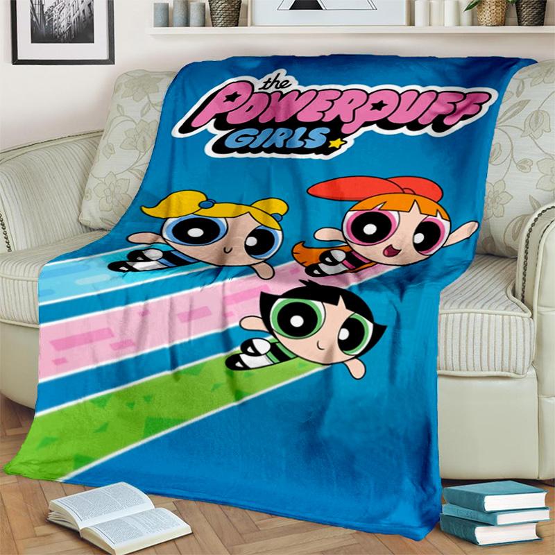 Милое одеяло с героями мультфильмов для девочек P-Powerpuff, мягкое одеяло для дома, спальни, кровати, дивана, пикника, путешествия, офиса, отдыха, одеяло, детское одеяло