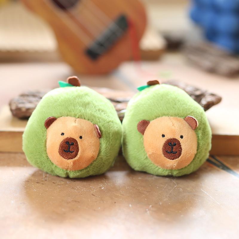 Plush Capybara Avocado Keychain Stuffed Toy Bag Pendant Gift For Teens Kids