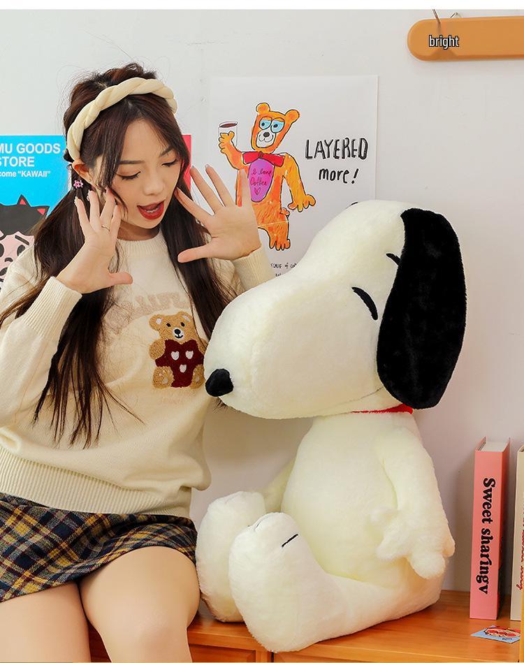 Большая плюшевая игрушка Снупи - Милая лежачая подушка-кукла в виде собаки, праздничный подарок