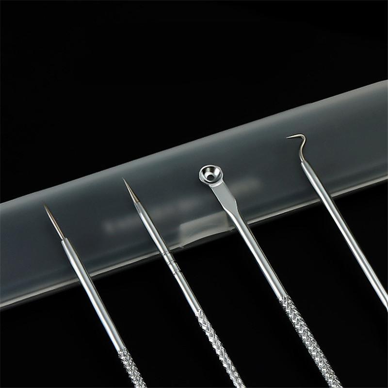 4 шт., набор игл для удаления черных точек, прыщей и прыщей, набор игл для выдавливания акне, инструменты, ложка для чистки лица, экстрактор Por