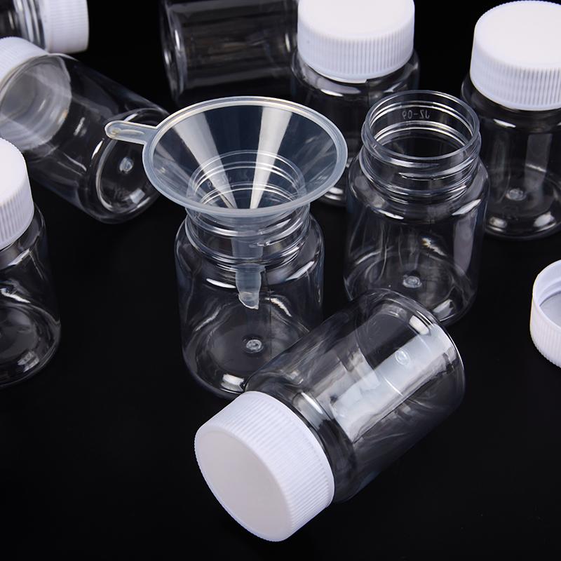 10 шт. Пластиковые прозрачные пустые герметичные бутылки для домашних животных, твердый порошок, лекарство, таблетки, флакон, контейнер, реагент, упаковка, бутылки многоразового использования