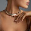 Exaggerated Snake Bone Line African Collar Choker Multi-layer Metal Geometric Collarbone Necklace