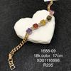 XUPING Jewelry Iced Out Synthetic CZ Colorful Gemstone Artificial Stone Clasp Gold Color Plated Pink Women Heart Tennis Bracelet
