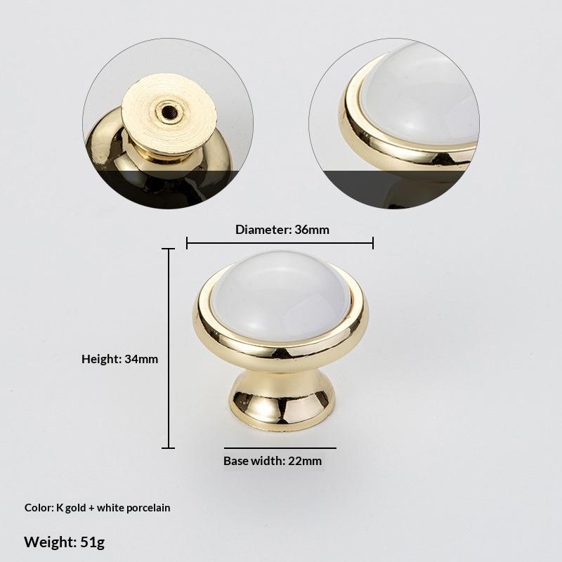 Modern Colored Ceramic Furniture Handle Golden Wardrobe Cabinet Handles Closet Door Knob Dressing Table And Drawer Pull Hardware