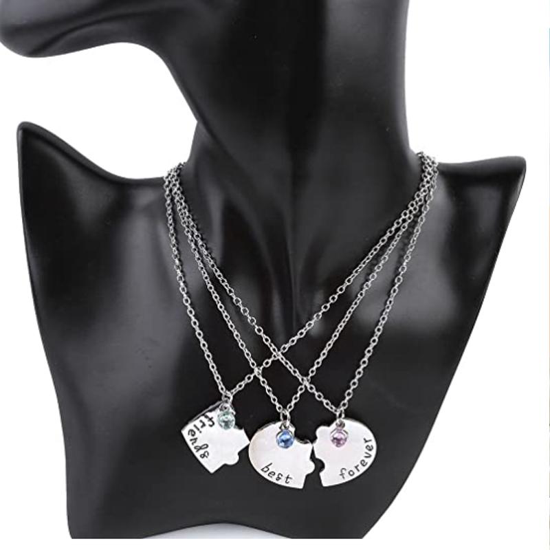 Women Necklac Chain 3 Piece Set Best Friend Friendship Pendan