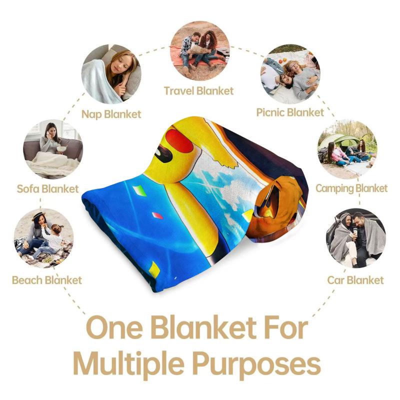 Pokemon Pikachu & Eevee Flannel Blanket Hot Anime Soft Warm Throw Sofa Bed Couch Cover Nap Cape Shawl Camping Fans Kids Gift