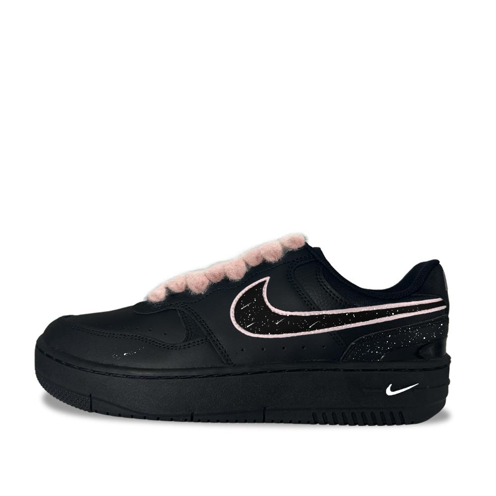 Nike Gamma Force Velvet Edge Orbit Synthetic Leather Low top Skateboard Shoes Women's Black HQ1674-001(team1544-)