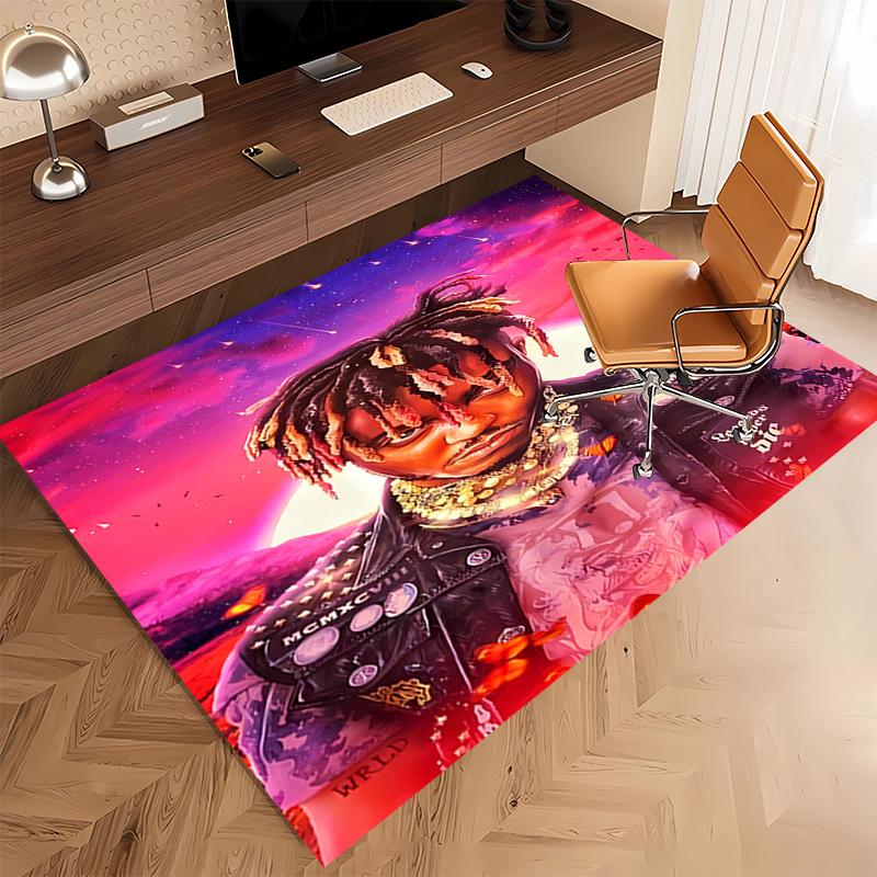 1pc Juice WRLD Print Area Rug - Soft, Washable Non-Slip Indoor Mat, Living Room, Home Office Decorative Rug,Office Decorative