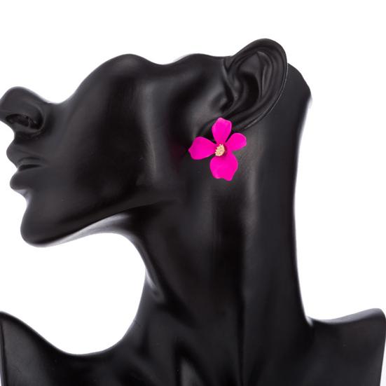 1 пара женских сережек-гвоздиков в форме цветка, гладких лепестков, украшения для ушей, ювелирные изделия для леди