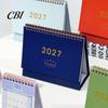 Large Desktop Calendar 2027 Desk Calendar, Standing Flip Minimalist Gold Foil Cover Daily Planner for Office Monthly Planner, Thick Paper Note Taking,
