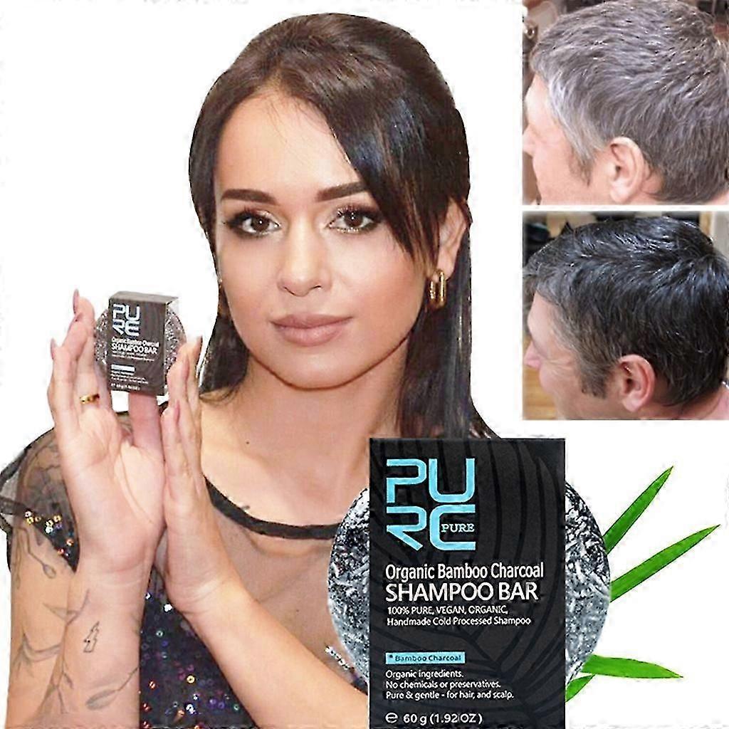 Bamboo Charcoal Hair Darkening Shampoo Bar Soap Hair Shampoo Bar Cleansing