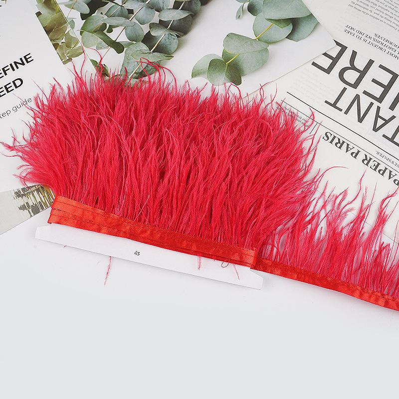 8-10Cm Ostrich Feather Wedding Dress Diy Performance Clothing Accessories Feather Tassel Including Webbing