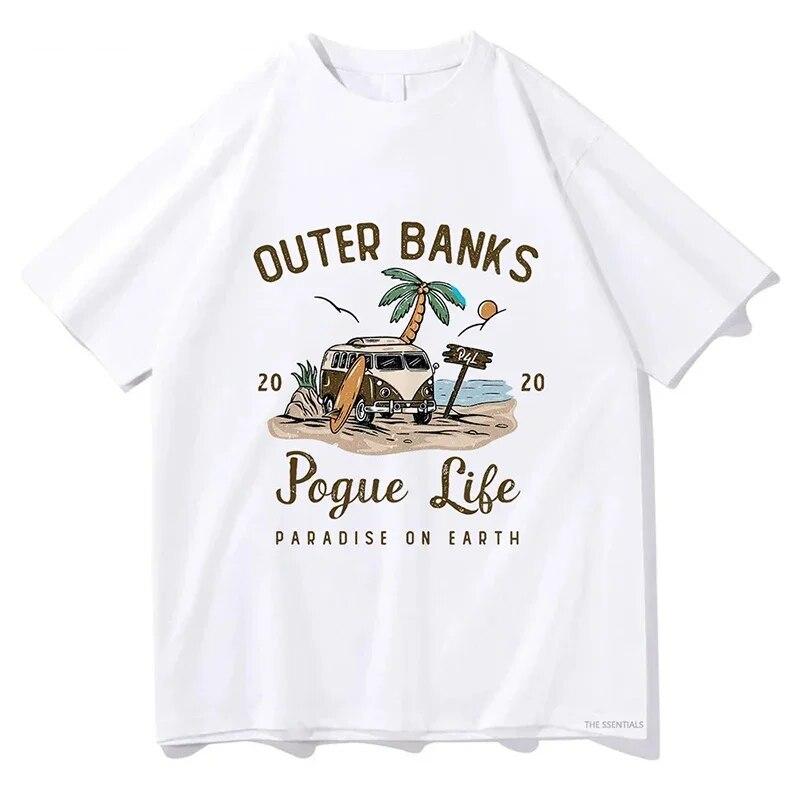 Outer Banks 3 T Shirt Unisex Women Harajuku Aesthetic Graphic Pogue Life Print Tshirts Unisex John B JJ Maybank Cotton Tees Shirts Unisex