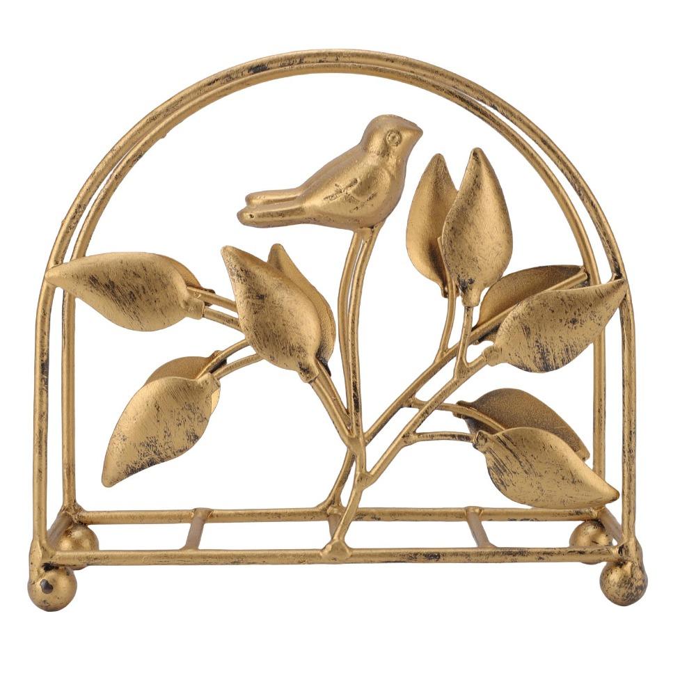 1pcs Bronze Color Rustic Tissue Dispenser Vintage Gold Finish Bird Napkin Holder For Dining Table