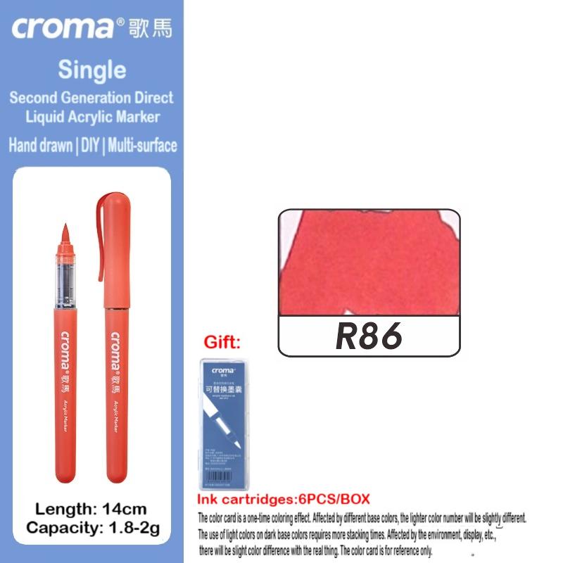 Набор многоразовых акриловых маркеров Croma 160/1 Colors с мягким наконечником, смываемые акварельные кисти, школьные принадлежности