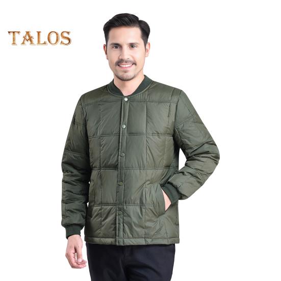 Мужская куртка-пуховик осень-зима с воротником-стойкой, длинным рукавом, утолщенным бархатным хлопковым пальто с карманами, однотонная стеганая верхняя одежда