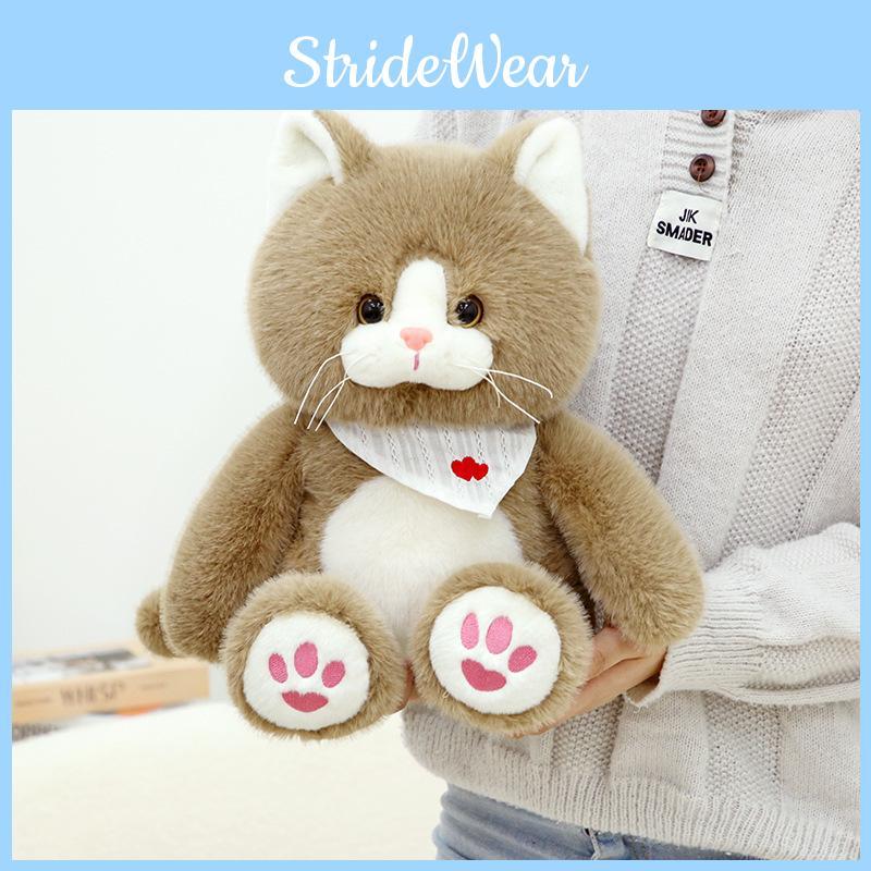 Cat Bib Cute Plush Stuff Toy Doll Room Decoration Kids Birthday Gift Pp Cotton