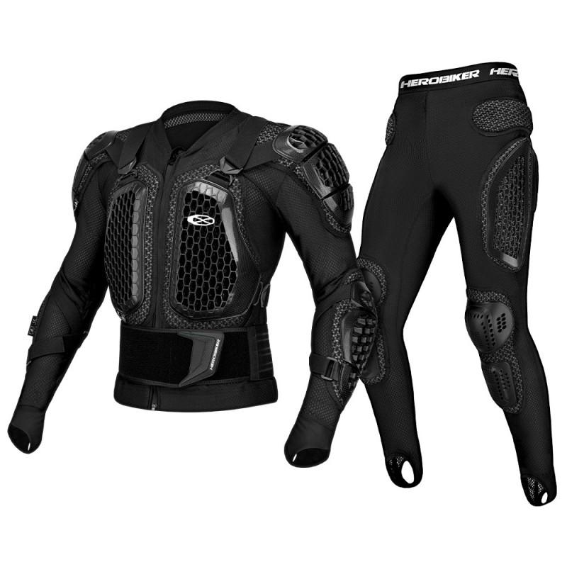 Motorcycle Armor Jacket Pants Set Adult Riders Shoulder Elbow Knee Waist Protection Gear