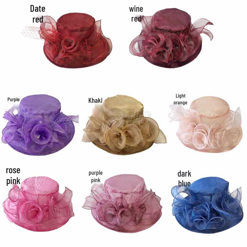 Женская винтажная шляпа от солнца с широкими полями и цветами из органзы