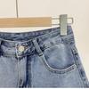 Korean High-Waist A-Line Denim Shorts for Women - Summer Wide Leg, Loose Fit Trend
