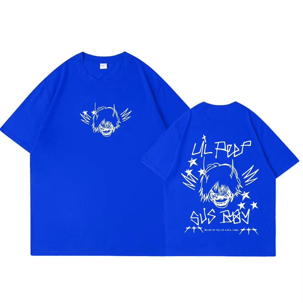 Футболки рэпера Lil Peep SUS BOY Мужская Женская Одежда Модная Футболка Хлопок Повседневная С коротким рукавом Готическая Хлопковая Оверсайз Футболки