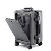 20/24 Inch Wide Tie Rod Front Opening Rolling Luggage Bag Travel Suitcase On Wheels Combination Lock Trolley Luggage