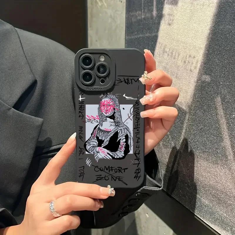 Мягкий чехол для телефона Graffiti Great Art Aesthetic David Mona Lisa для iPhone 15 14 13 12 11 16 Pro Max XR X XS 7 8 15 Plus SE