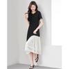 Women's Elegant Short-Sleeve A-Line Midi Dress