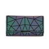 Women Wallet Geometry Clutch Laser Colorful Purse Female Luminous Wallet Phone Bag Card Holder Women's Fashion Swallet Long Three-layer Wallet