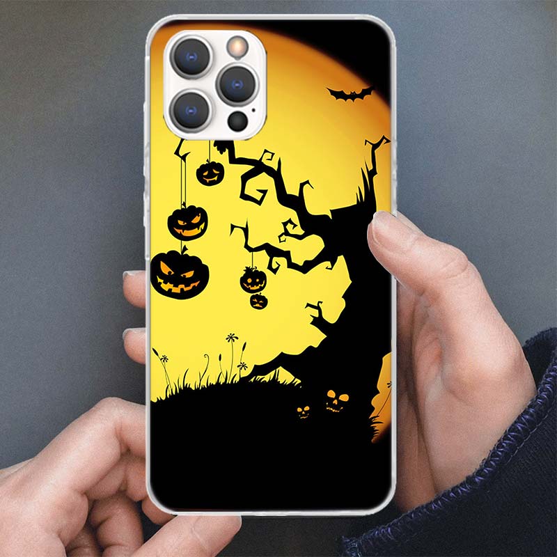 Halloween Happy Holiday Cat Pumpkin Phone Case For Apple iPhone 16 15 14 13 12 11 Pro Max Mini XS XR X 7 Plus 8 + SE Soft Silico