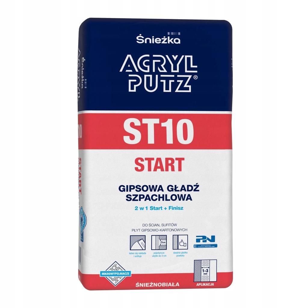Śnieżka Acryl-Putz St10 Gładź Szpachlowa Śnieżnobiała 20Kg