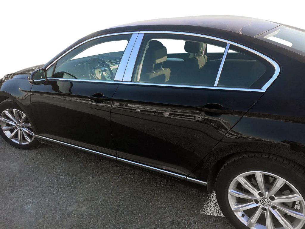 Молдинг дверных стоек (нерж) для Volkswagen Passat B8 2015-2023 гг