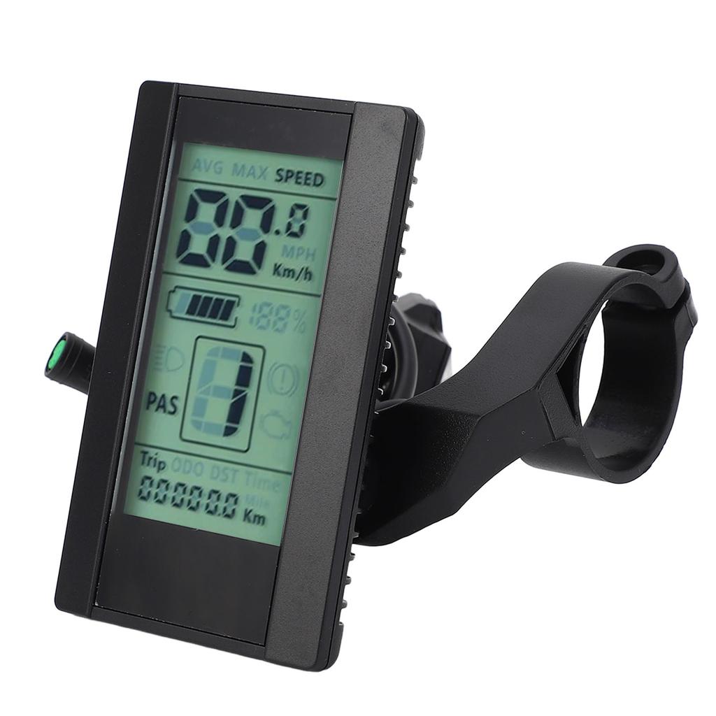 Electric Bike LCD Display Meter 2.7 Inch Screen 24V 36V 48V 52V Backlight Brightness Adjustable Water Resistant LCD