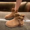 2024 Spring and Fall New Solid Color Slip-on Warm Multi-functional Comfort Naked Boots Women's Ankle Boots Light and Comfortable