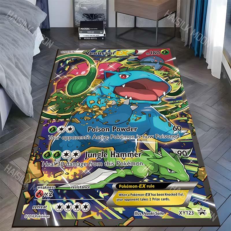 Japanese Classic P-Pokemon Bulbasaur Cards Pattern Carpet for LivingRoom Bedroom Sofa Mat Area Rug Home Decor Play Mat Potdemiel