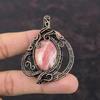 Rhodochrosite Pendant Copper Wire Wrapped Pendant High Quality Gemstone Jewelry Handmade Pendant Rhodochrosite Copper Jewelry Gift For Mom