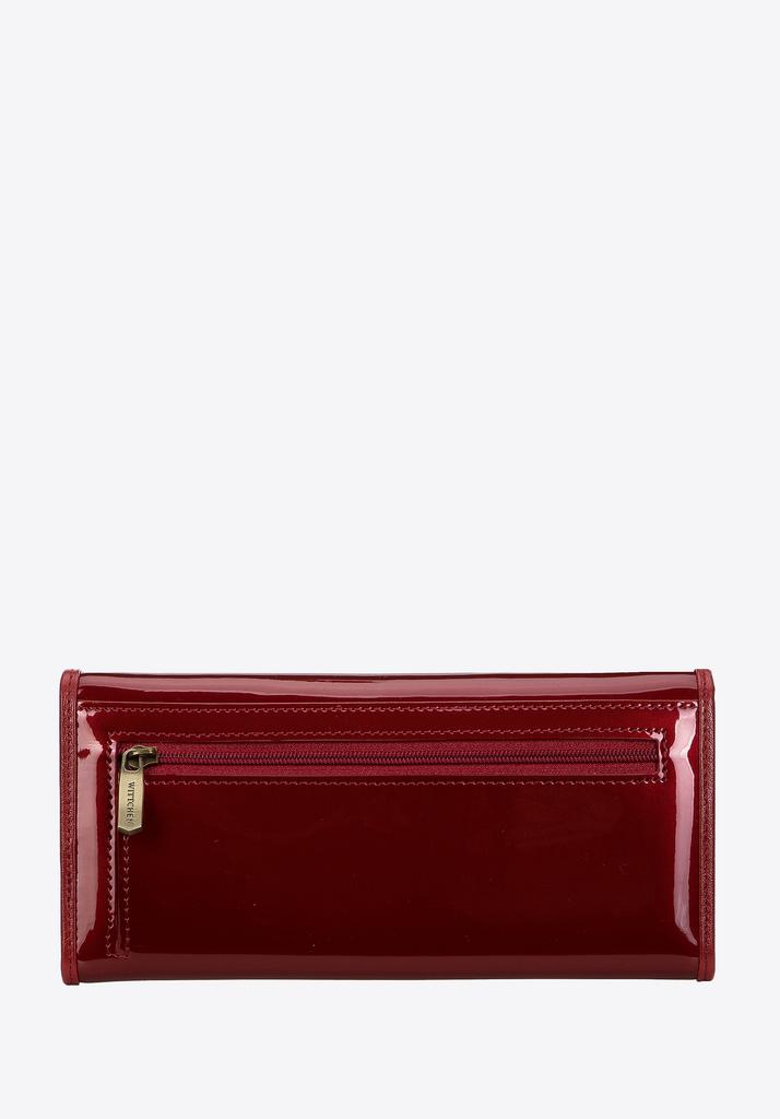 Wittchen Woman Large Foldable Wallet Made Of Patent Leather, Burgundy, Burgundy, Patent Leather
