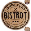[R1407] - Black Beige 'Bistrot' Burlap Placemat - 38 Cm