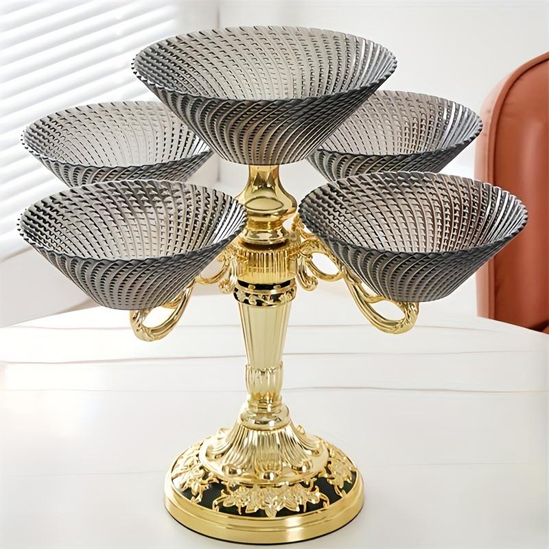 1 шт., вращающаяся корзина для фруктов в европейском стиле, многоярусная тарелка для закусок и конфет, декоративный элемент для гостиной, пластиковая подставка для фруктов, праздничные принадлежности