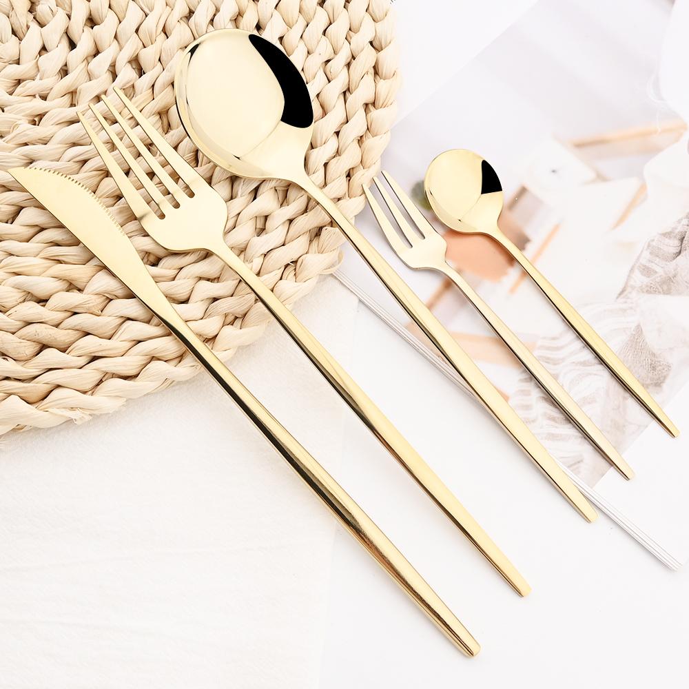 5 шт., черный набор столовых приборов, нож, вилка для торта, кофейная ложка, столовая посуда, столовые приборы из нержавеющей стали, столовые приборы в западном стиле, кухонное серебро