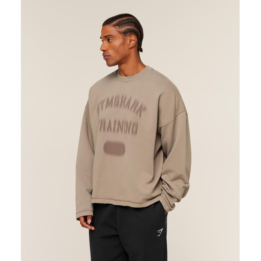 Gymshark Re Rack cRew Neck Pullover Lifestyle Brown A4c3l Nc0s