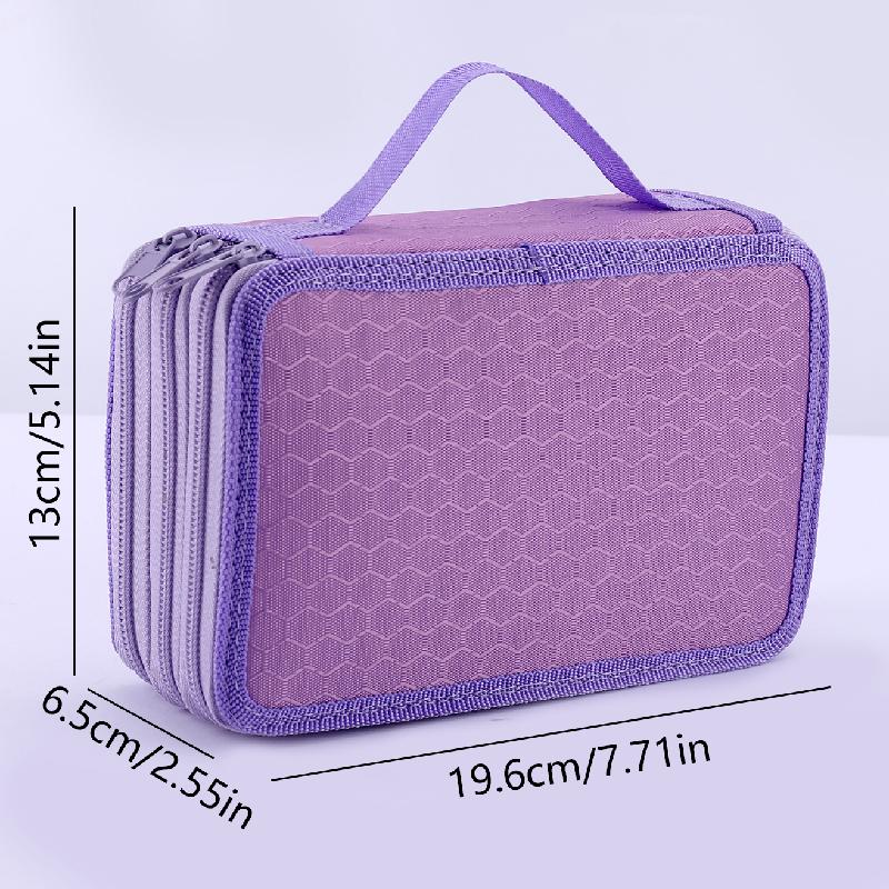 High Quality Custom 3-Layer Canvas Pencil Case with Portable Handles Large Capacity Art Supplies Bag in Multiple Colors