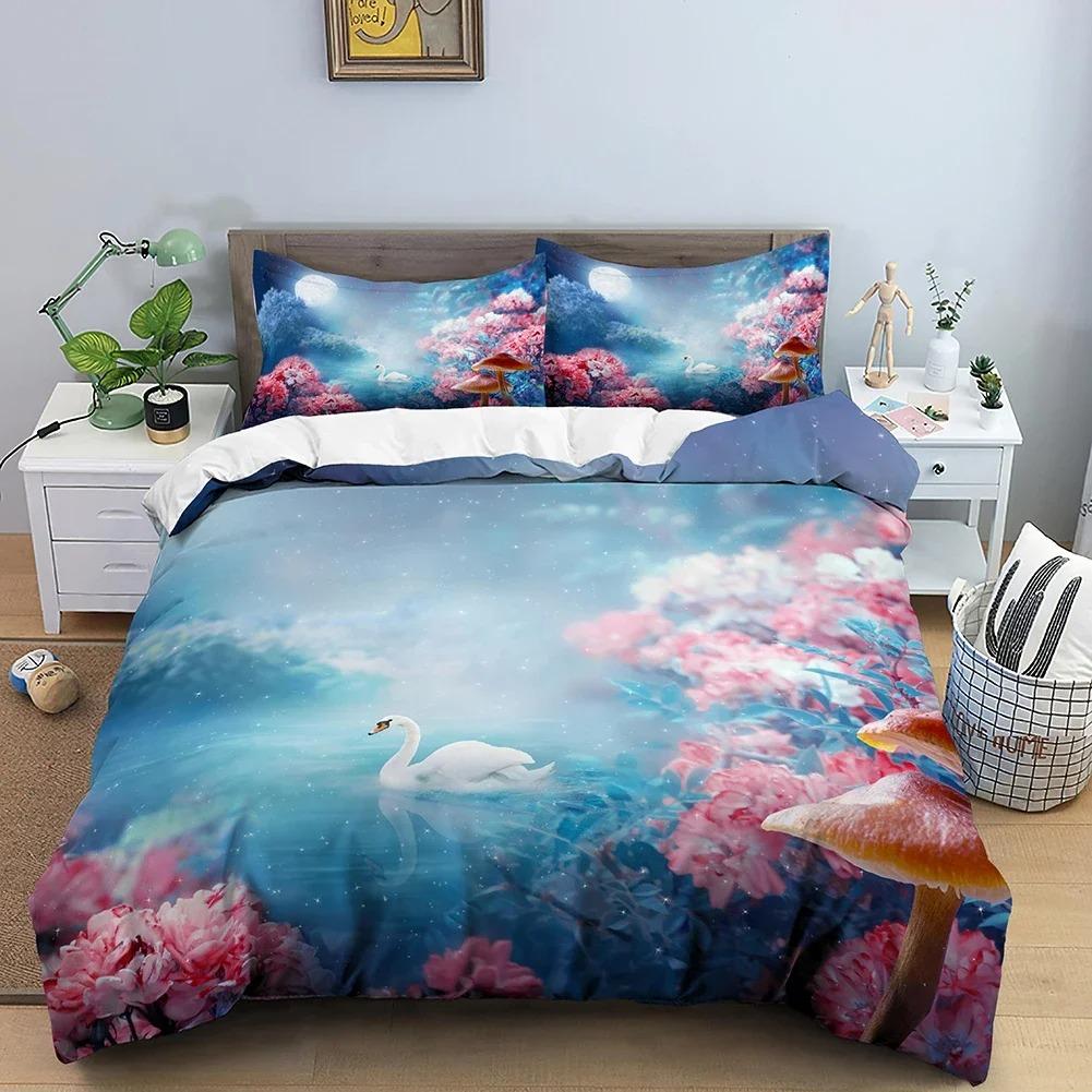 Комплект постельного белья Dolphin Deep Sea Butterfly Mushroom Duvet Cover 3D Queen Twin King Одеяло Покрывало Покрывало Домашний Текстиль