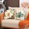Christmas Pillow Case Christmas Tree Linen Print Sofa Cushion Home Living Room Cushion Combination Pillow