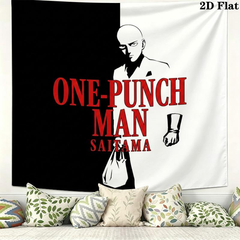 Onepunch Man Wall Tapestry Aesthetic Wall Hanging Printed Fabric Blanket Decorative Tapestries For Bedroom Living Room Home Decor