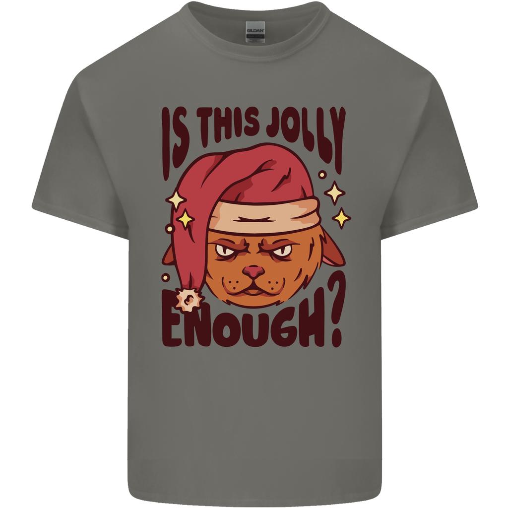 Christmas Cat Is This Jolly Enough Funny Unisexs Light Cotton TShirt