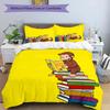 3pcs Curious George1 pattern bedding set duvet cover set includes duvet cover &pillowcases, perfect all season bedroom decoration & gift