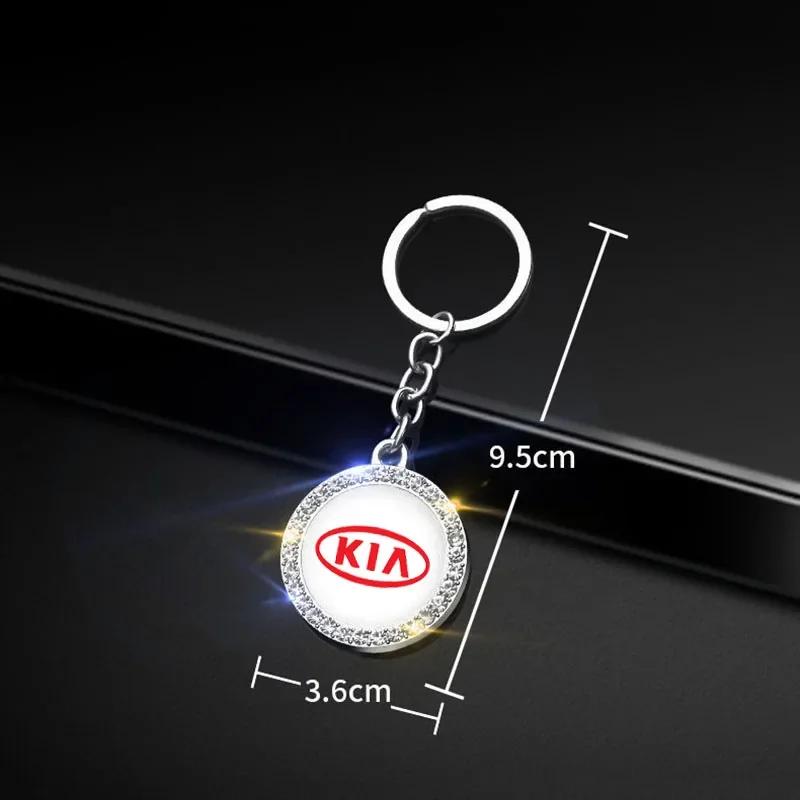 Car Key Rings Keychains Diamond Keyring Pendant for KIA K5 Sportage Sorento Soul Optima K2 K3 K7 KX3 Forte Ceed Cerato Carens xmwcj44