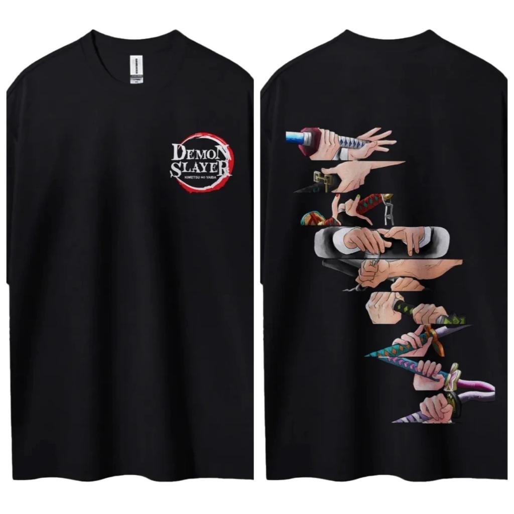 Hot Sale Anime Peripherals Demon Slayer Manga Graphic Print Short-sleeved Men Women Cotton Comfortable Soft  Loose Casual Oversized Top Summer New Tee